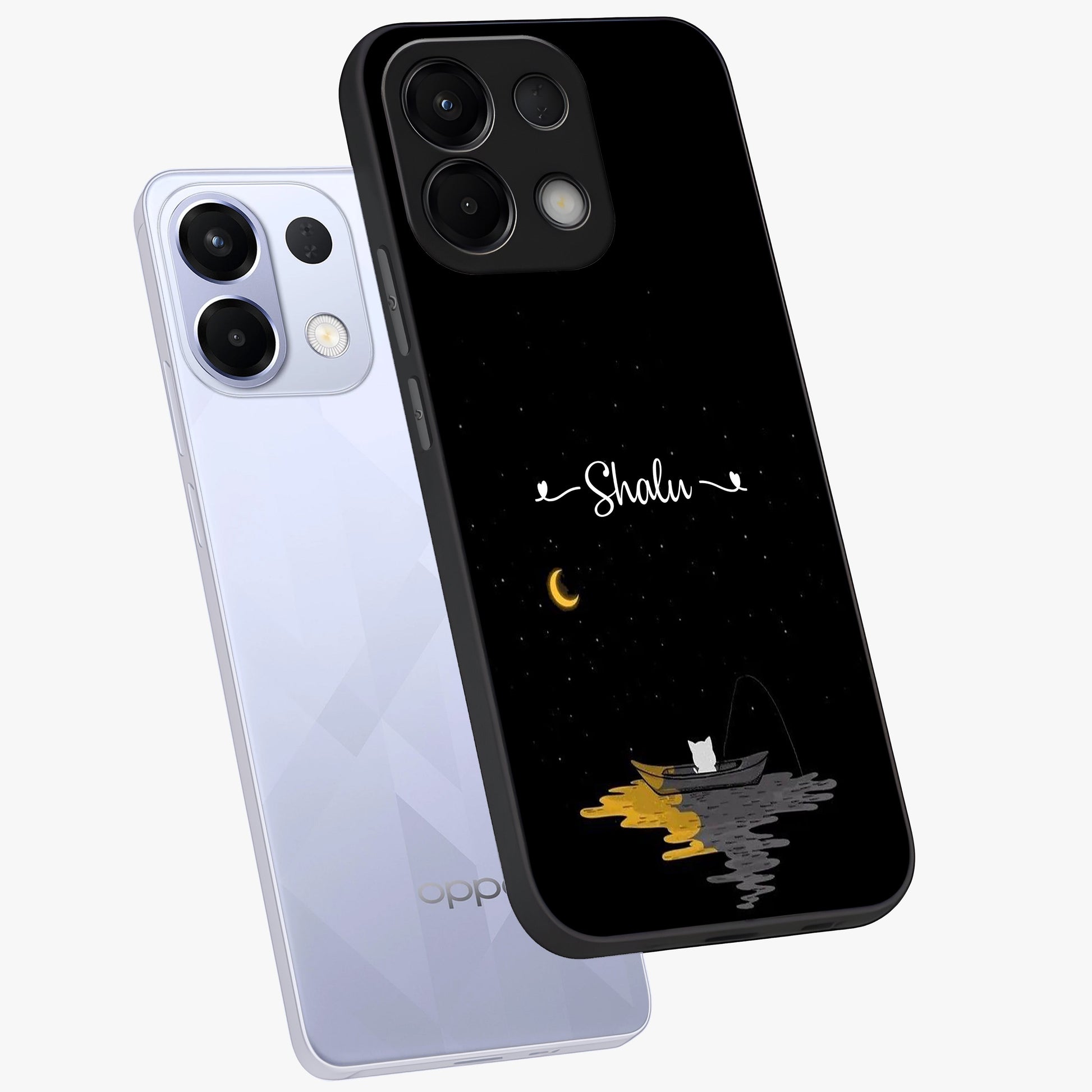 Silent Night Row Glass Case displayed in angled mockup highlighting peaceful evening design with dreamy night aesthetic.