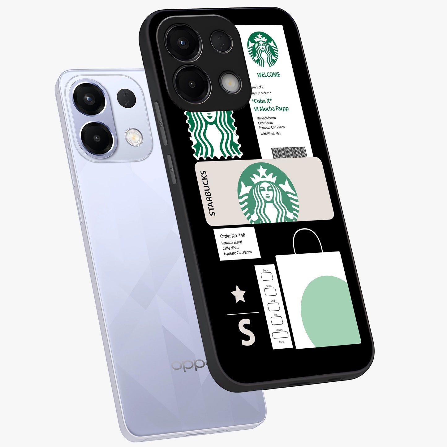Starbucks Mocha Glass Case displayed in angled mockup highlighting stylish mocha themed design with cozy café aesthetic.