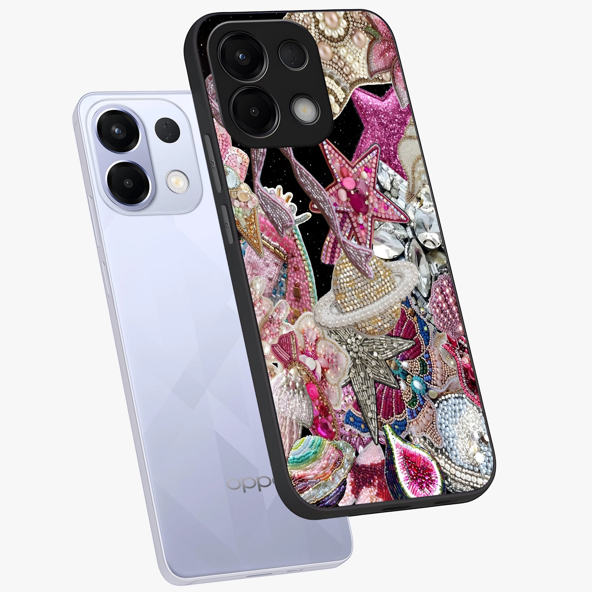 Starlit Jewel Dream Glass Case displayed in angled mockup highlighting glowing celestial jewel design with dreamy aesthetic.