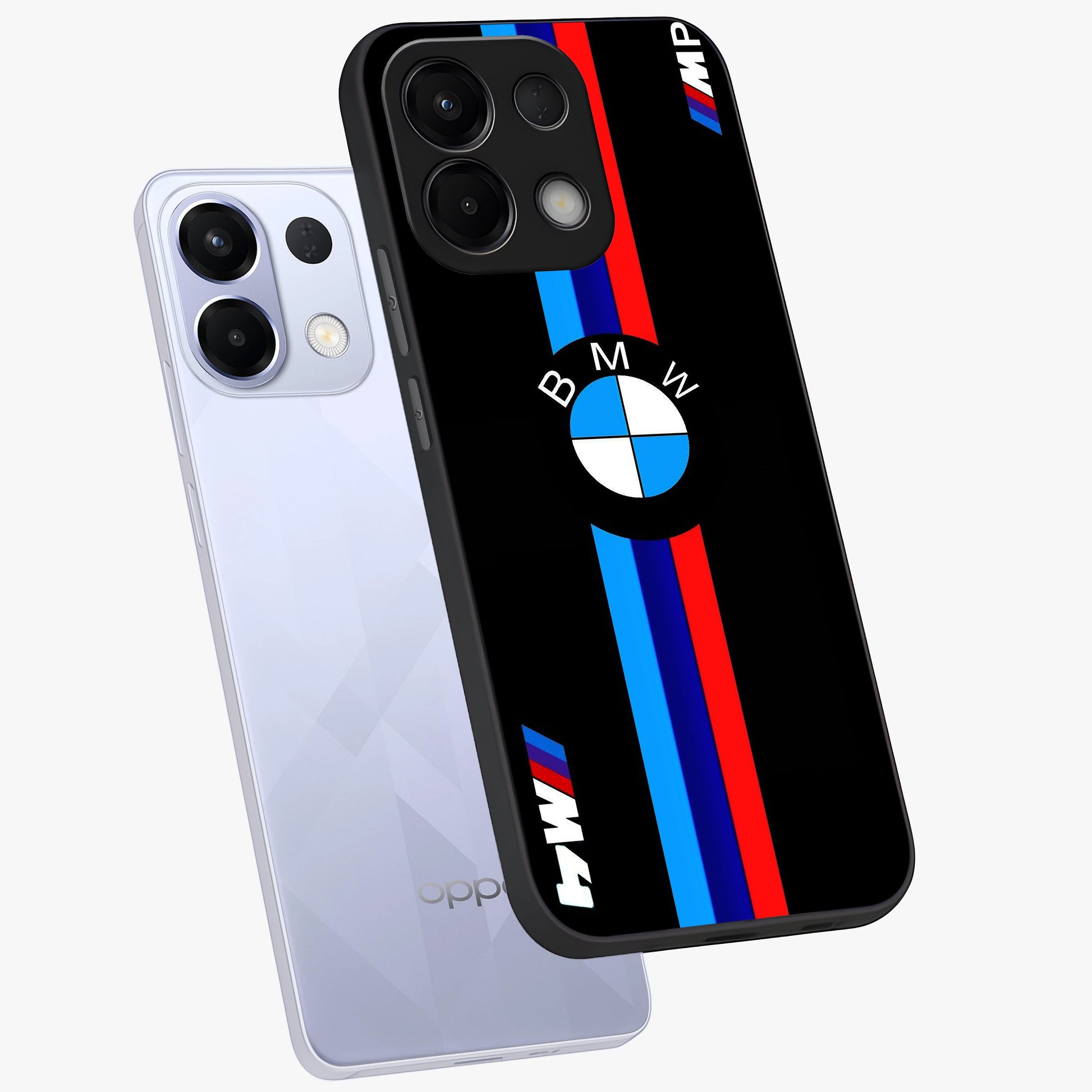 Turbo BMW Beast Glass Case displayed in angled mockup highlighting sleek racing car design with bold automotive aesthetic.
