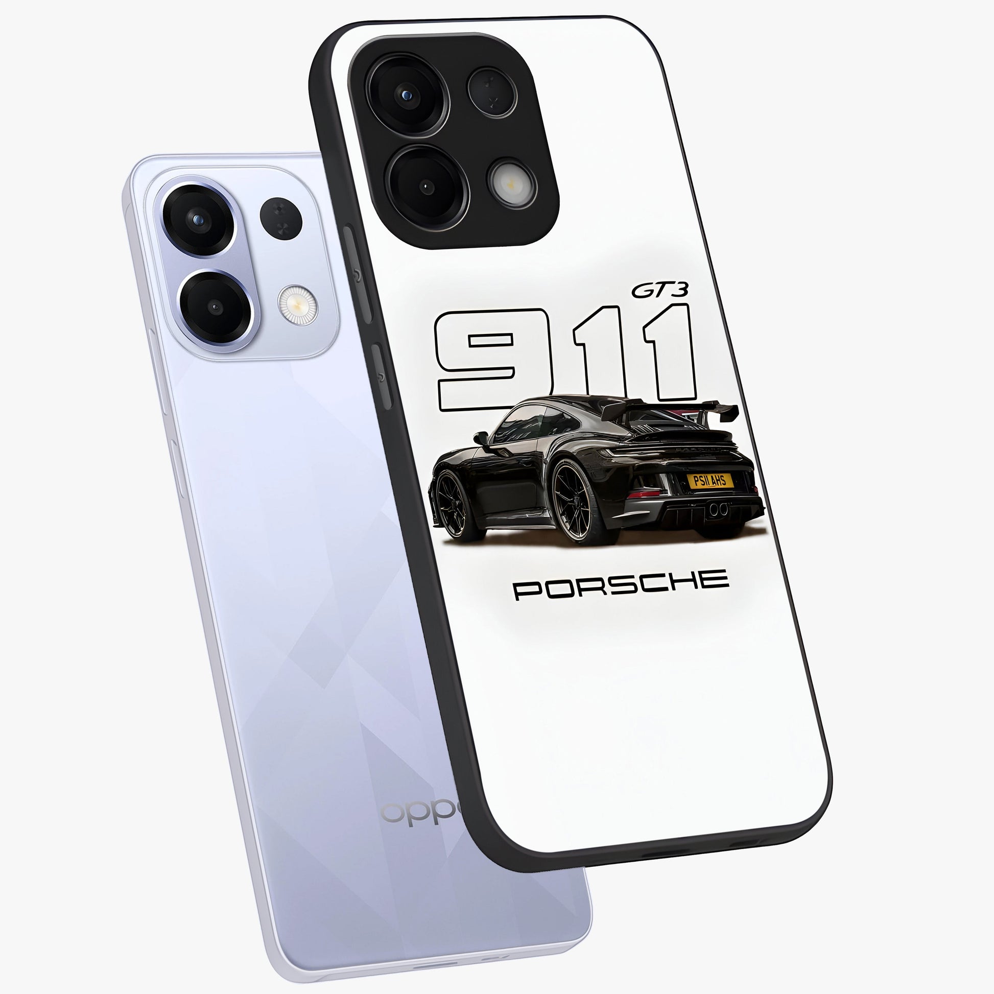 Turbo Legacy Icon Glass Case displayed in angled mockup highlighting dynamic automotive design with performance aesthetic.