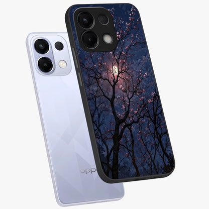 Twilight Sakura Serenade Glass Case displayed in angled mockup highlighting delicate sakura flower design with dreamy aesthetic.