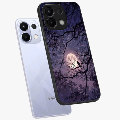 Whispering Moon Silence Glass Case displayed in angled mockup highlighting calm lunar design with dreamy night aesthetic.