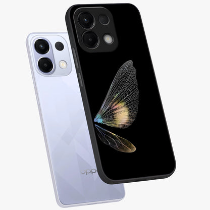 Whispers Of Wings Glass Case displayed in angled mockup highlighting soft feather design with celestial aesthetic style.