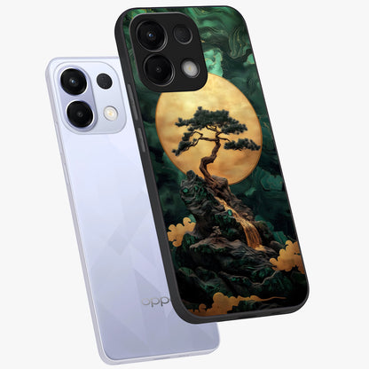 Zen Moon Rise Glass Case displayed in angled mockup highlighting peaceful lunar design with zen aesthetic style.