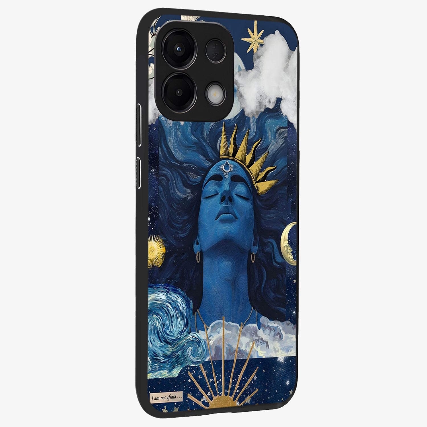 Aesthetic Lord Shiva Glass Case upright view showcasing powerful Lord Shiva artwork with devotional theme.