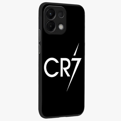 Cr7 Elite Strike Glass Case upright view showcasing energetic football inspired design with modern sports aesthetic.