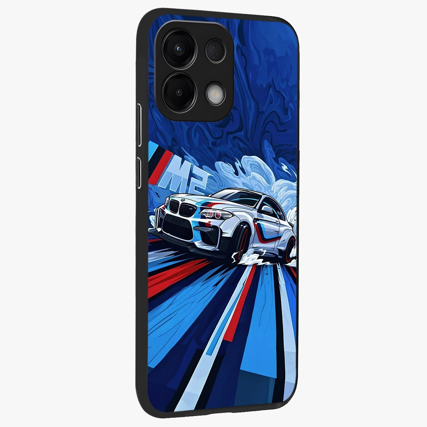 Drift Power Rush Glass Case upright view showcasing high speed racing artwork with bold automotive theme.