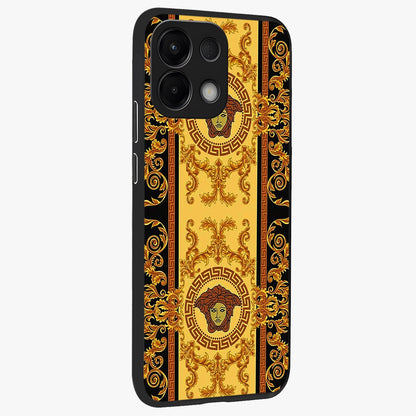 Golden Lotus Glow Glass Case upright view showcasing luminous lotus artwork with peaceful divine theme.