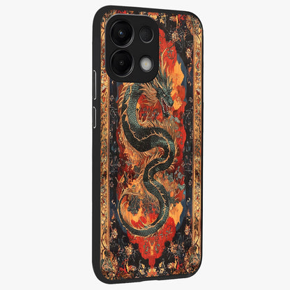 Inferno Dragon Soul Glass Case upright view showcasing intense dragon artwork with fantasy fire theme.