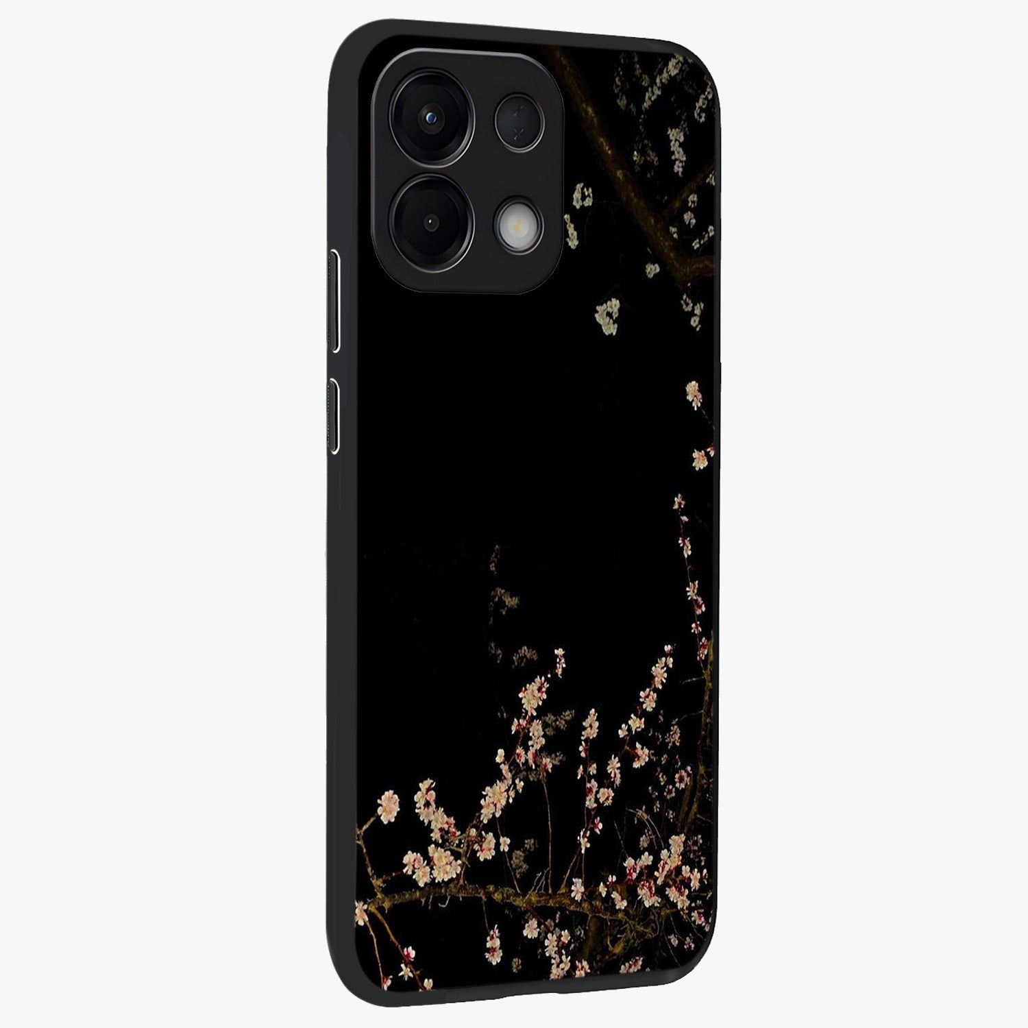 Petal Moon Light With Custom Name Glass Case upright view showcasing elegant floral moon artwork with personalized aesthetic.
