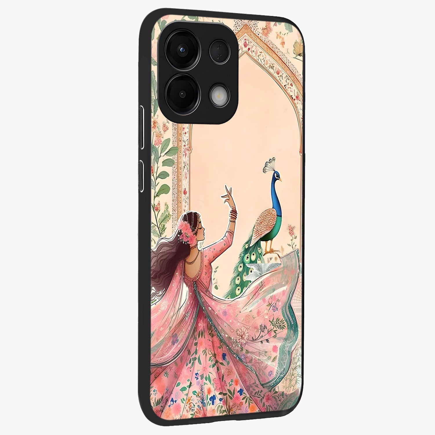 Royal Grace Muse Glass Case upright view showcasing stylish artistic artwork with sophisticated royal theme.