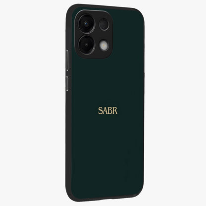 Sabr Minimal Patience Glass Case upright view showcasing calm minimalist artwork with motivational patience theme.