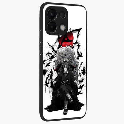 Uchiha Shadow Throne Glass Case upright view showcasing magical underwater galaxy artwork with vibrant cosmic theme.