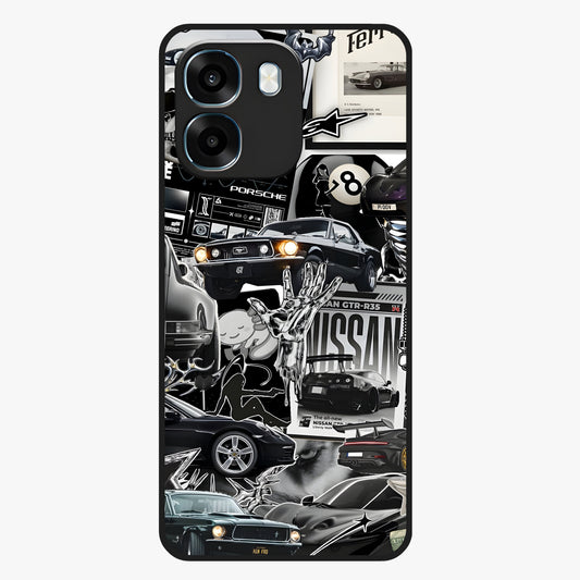 Aesthetic Dark Love Glass Case showing flat back view with dark romantic artwork and glossy glass finish.