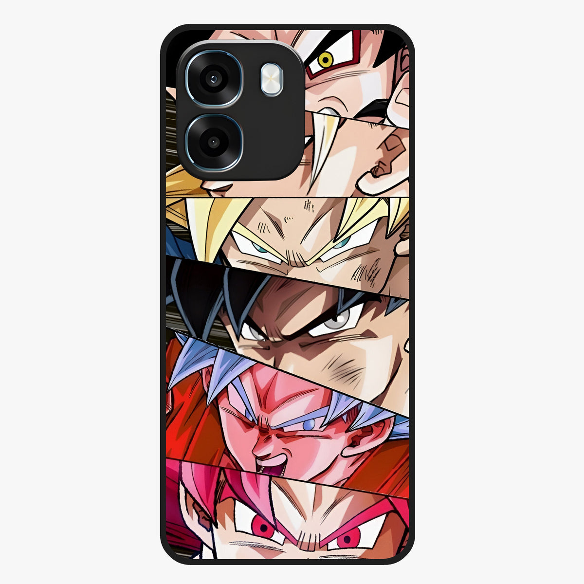 Anime Character Glass Case showing flat back view with vibrant anime artwork and glossy glass finish.