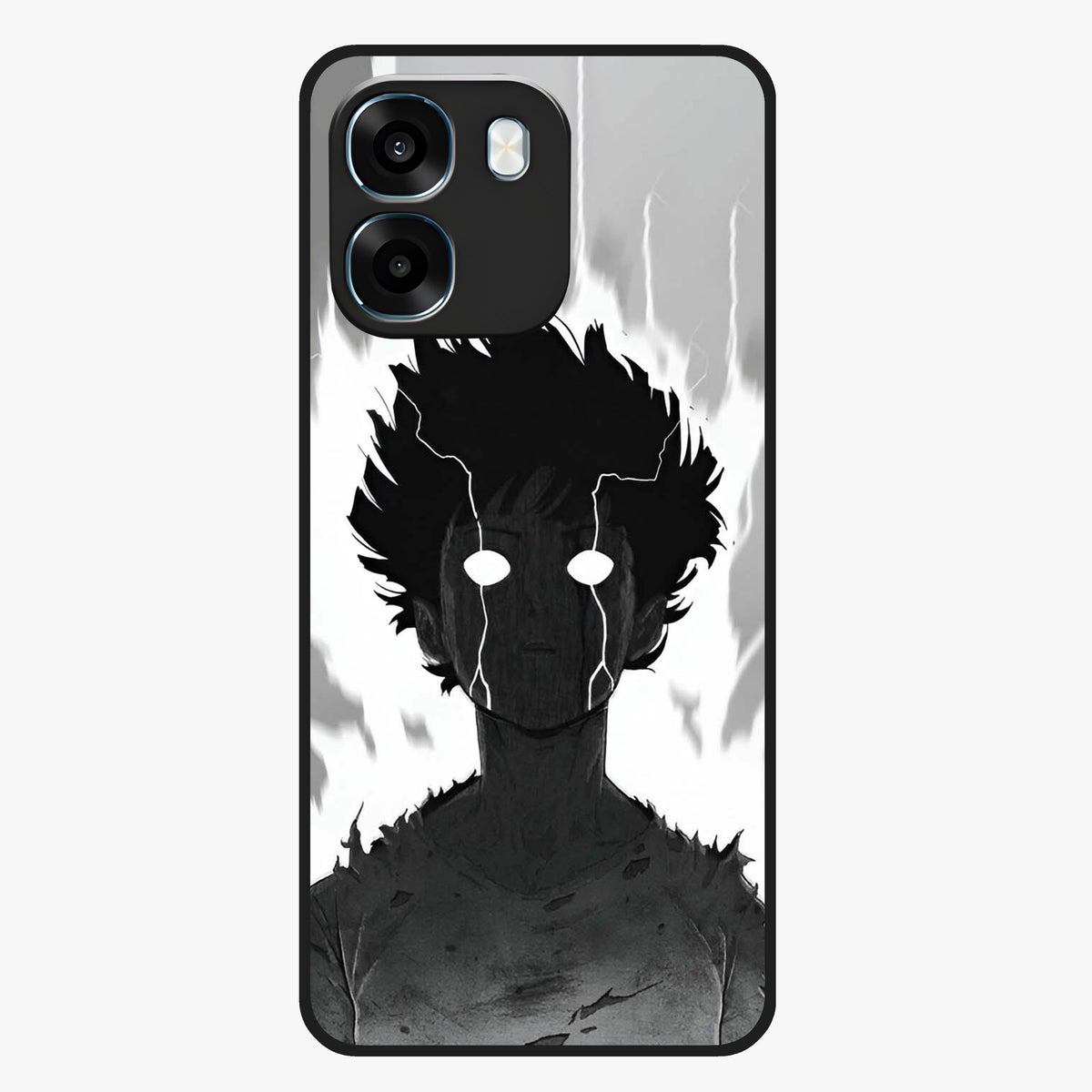 Awakened Inner Rage Glass Case showing flat back view with intense artistic artwork and glossy glass finish.