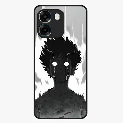 Awakened Inner Rage Glass Case showing flat back view with intense artistic artwork and glossy glass finish.