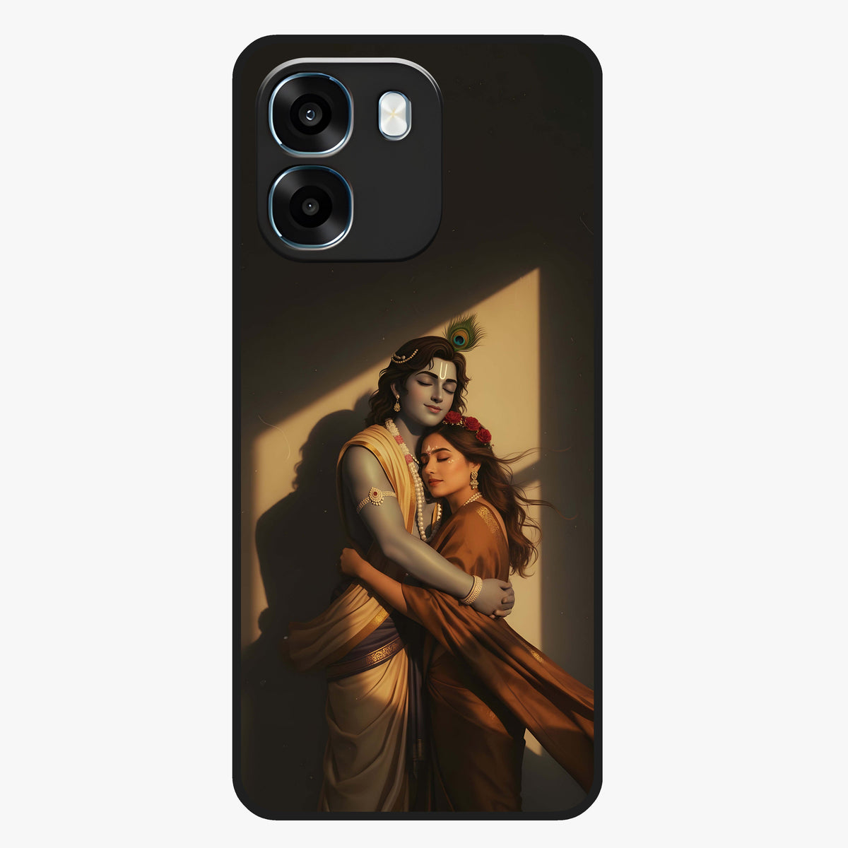 Divine Eternal Love Glass Case showing flat back view with spiritual love themed artwork and glossy glass finish.