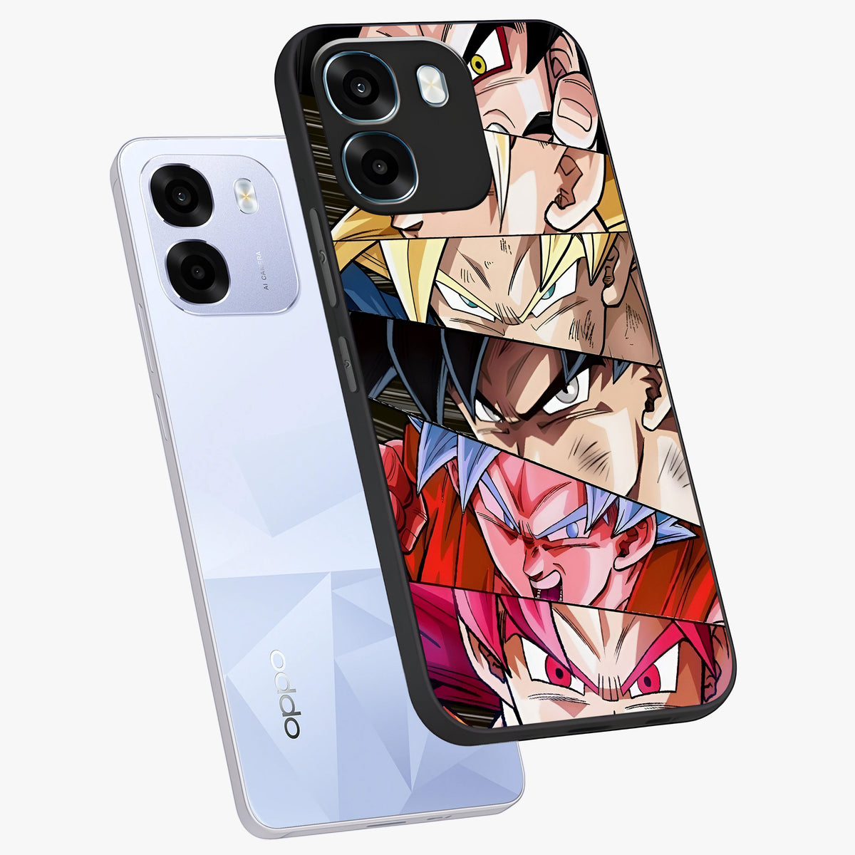 Anime Character Glass Case displayed in angled mockup highlighting colorful anime character illustration.