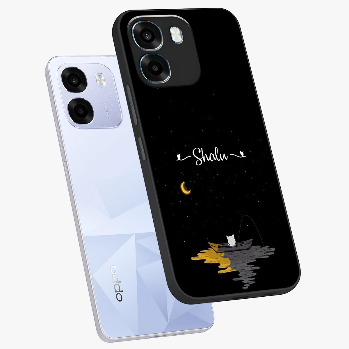 Silent Night Row Glass Case displayed in angled mockup highlighting peaceful evening design with dreamy night aesthetic.