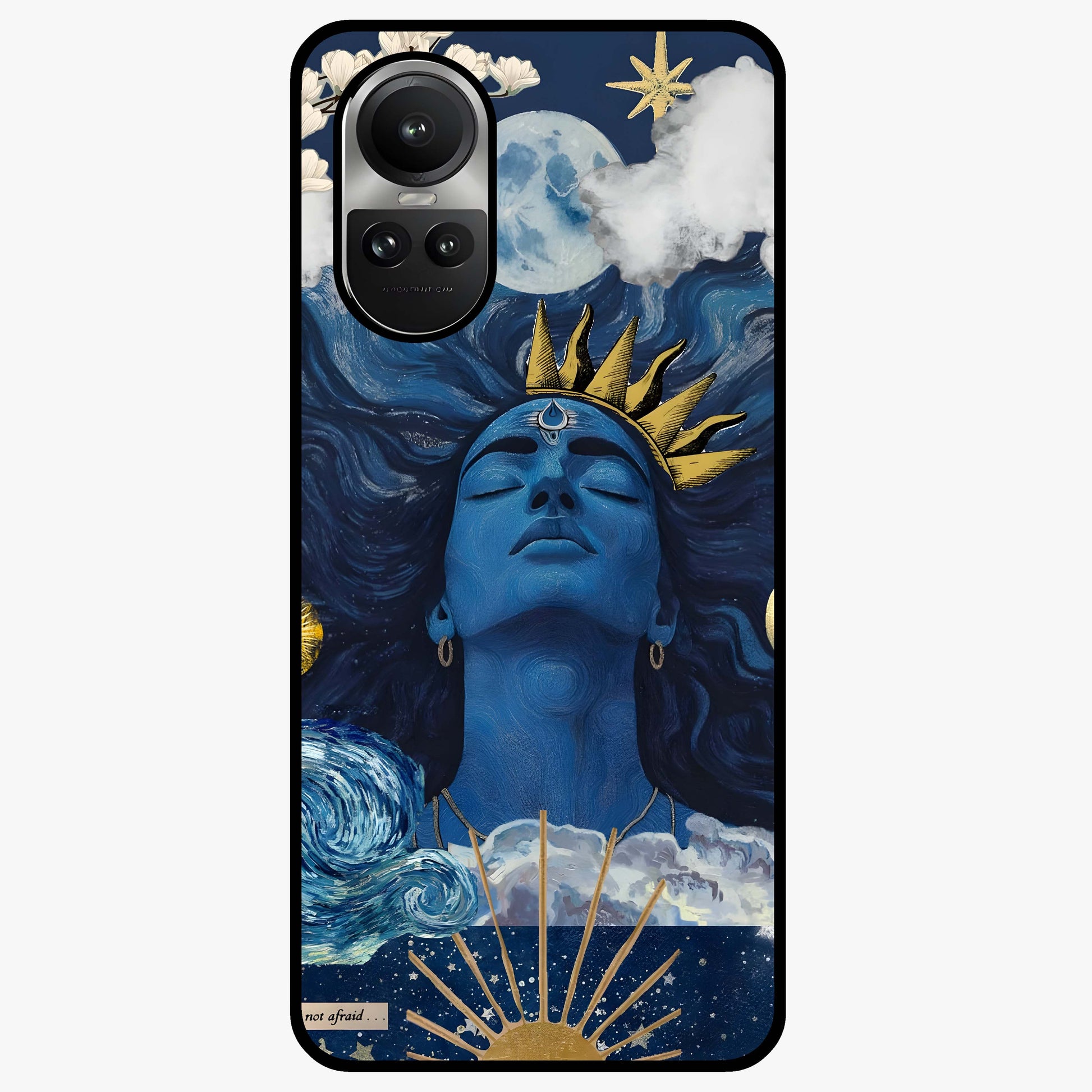 Aesthetic Lord Shiva Glass Case showing flat back view with divine Shiva artwork and glossy glass finish.