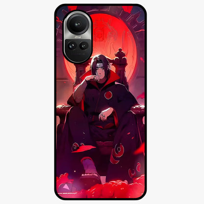 Blood Moon Sovereign Glass Case showing flat back view with mystical blood moon artwork and glossy glass finish.