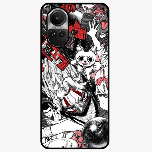 Crimson Chaos Panel Glass Case showing flat back view with bold crimson abstract artwork and glossy glass finish.