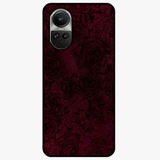 Crimson Fade Flow Glass Case showing flat back view with flowing crimson gradient artwork and glossy glass finish.