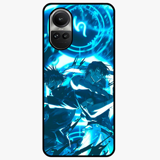 Cursed Energy Clash Glass Case showing flat back view with intense cursed energy artwork and glossy glass finish.