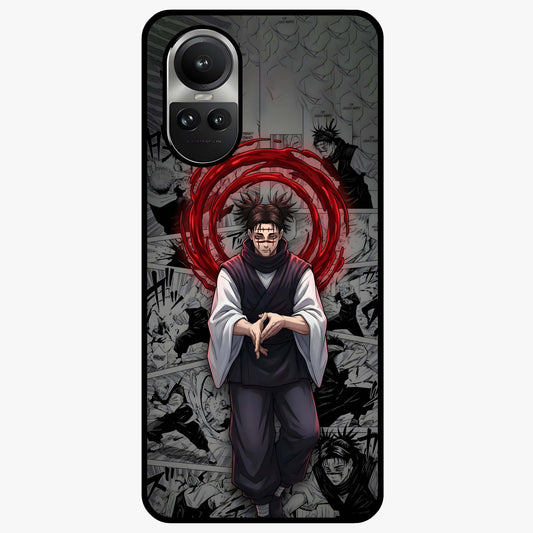 Cursed Ritual Ascension Glass Case showing flat back view with dark ritual themed artwork and glossy glass finish.