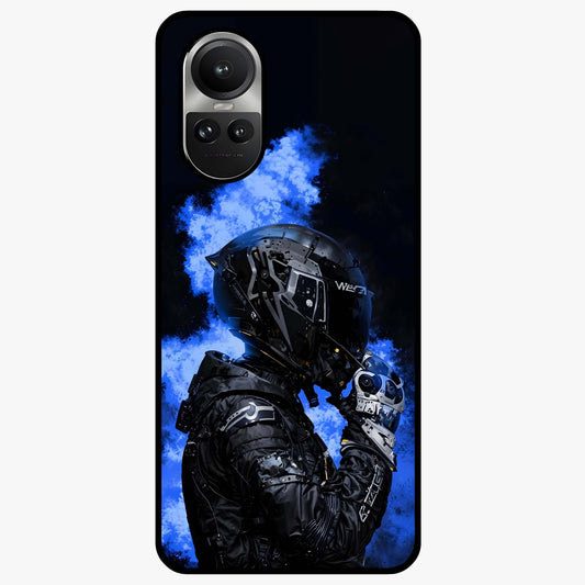 Cyber Sentinel Protocol Glass Case showing flat back view with futuristic cyber themed artwork and glossy glass finish.