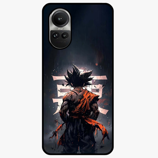 Dark Warrior In Rain Glass Case showing flat back view with warrior artwork in rainy atmosphere and glossy glass finish.