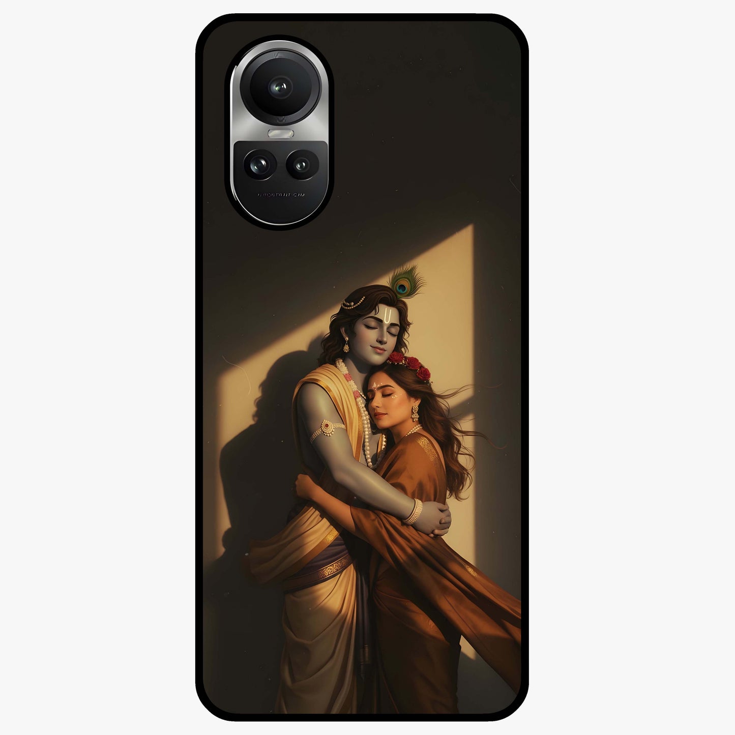 Divine Eternal Love Glass Case showing flat back view with spiritual love themed artwork and glossy glass finish.