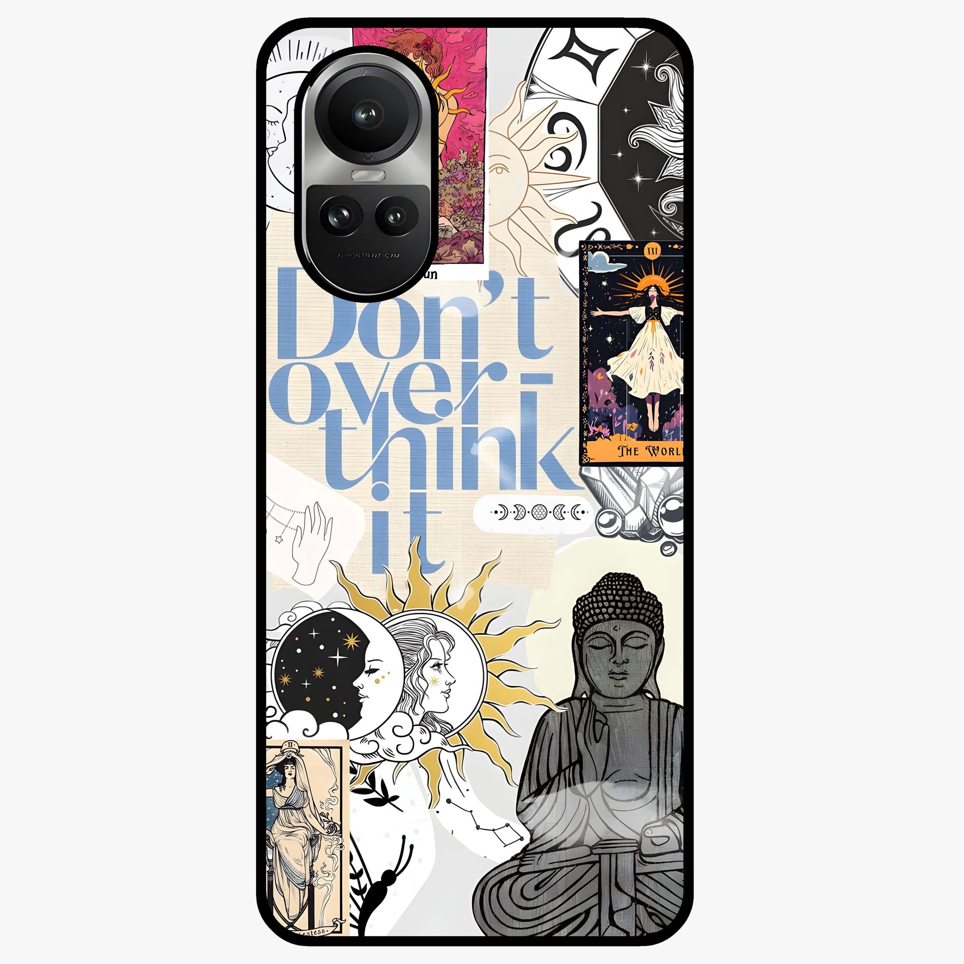 Ethereal Thoughts Glass Case showing flat back view with dreamy artistic artwork and glossy glass finish.