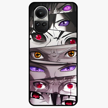 Eyes of Destiny Glass Case showing flat back view with striking eye themed artwork and glossy glass finish.