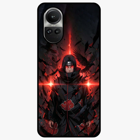 Focused Blade Discipline Glass Case showing flat back view with warrior sword themed artwork and glossy glass finish.