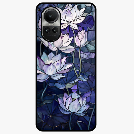 Gloss Petal Rush Glass Case showing flat back view with glossy flower petal artwork and smooth glass finish.