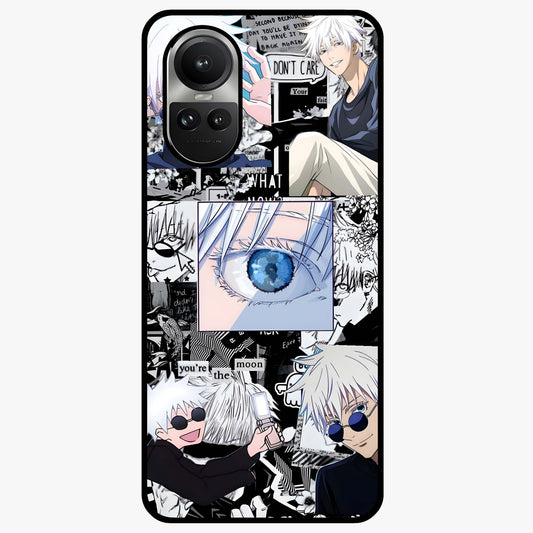 Infinity Sorcerer Chaos Glass Case showing flat back view with mystical sorcerer themed artwork and glossy glass finish.
