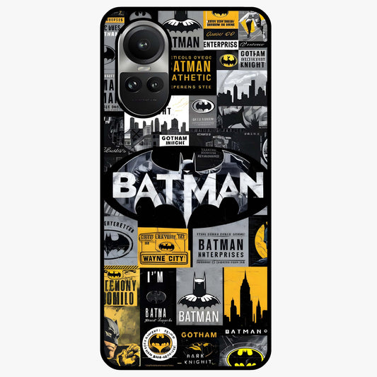 Knight Gotham Rise Glass Case showing flat back view with dark hero inspired artwork and glossy glass finish.