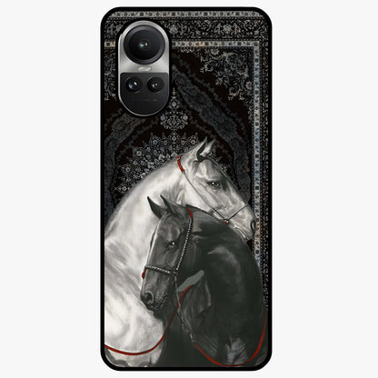 Majestic Ride Legacy Glass Case showing flat back view with powerful automotive inspired artwork and glossy glass finish.