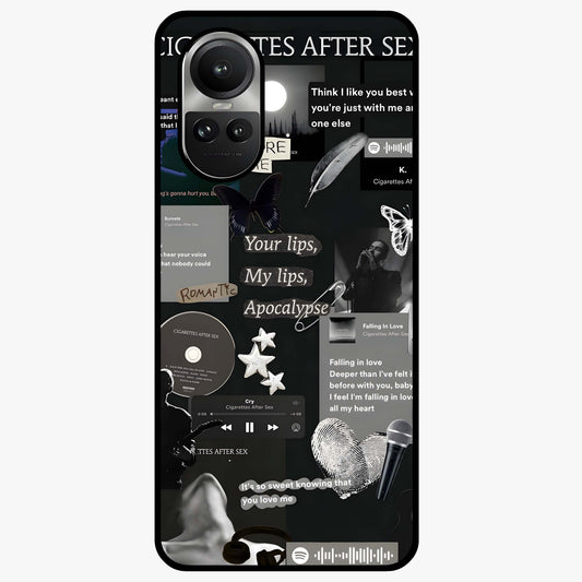Midnight Love Echo Glass Case showing flat back view with romantic midnight themed artwork and glossy glass finish.
