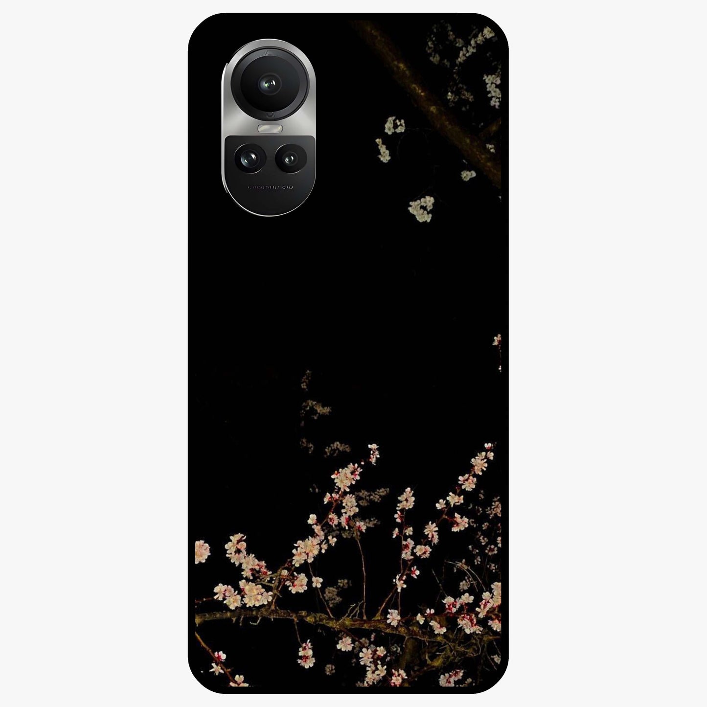 Petal Moon Light With Custom Name Glass Case showing flat back view with floral moonlight artwork and personalized name design.