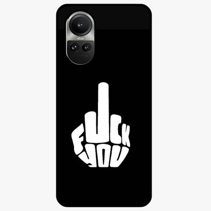 Rebel Mode On Glass Case showing flat back view with bold rebellious typography artwork and glossy glass finish.