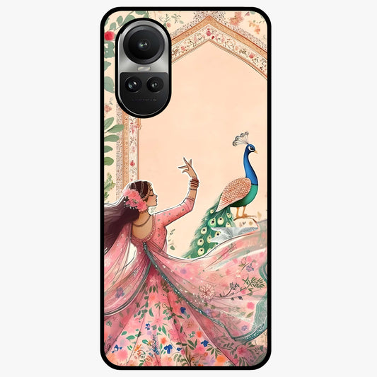 Royal Grace Muse Glass Case showing flat back view with elegant artistic artwork and glossy glass finish.