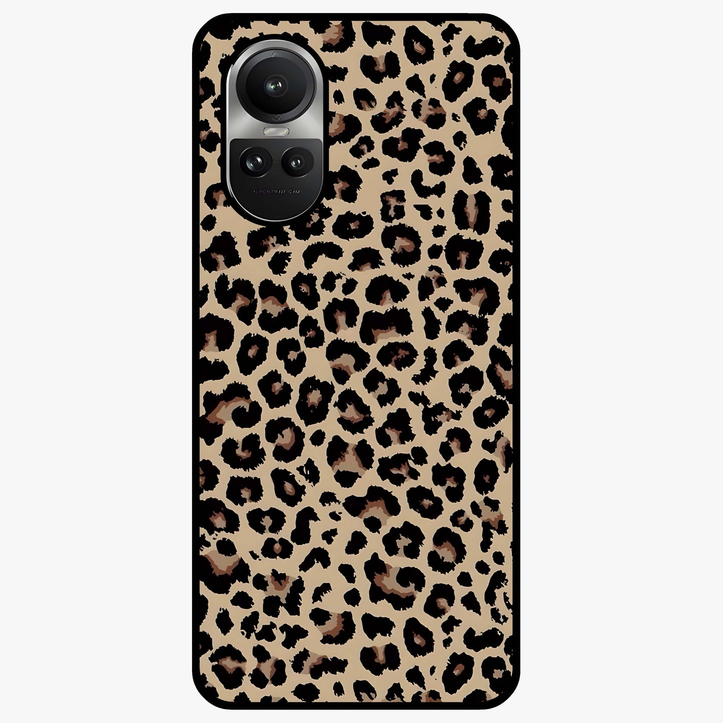 Savage Chic Pattern Glass Case showing flat back view with stylish patterned artwork and glossy glass finish.
