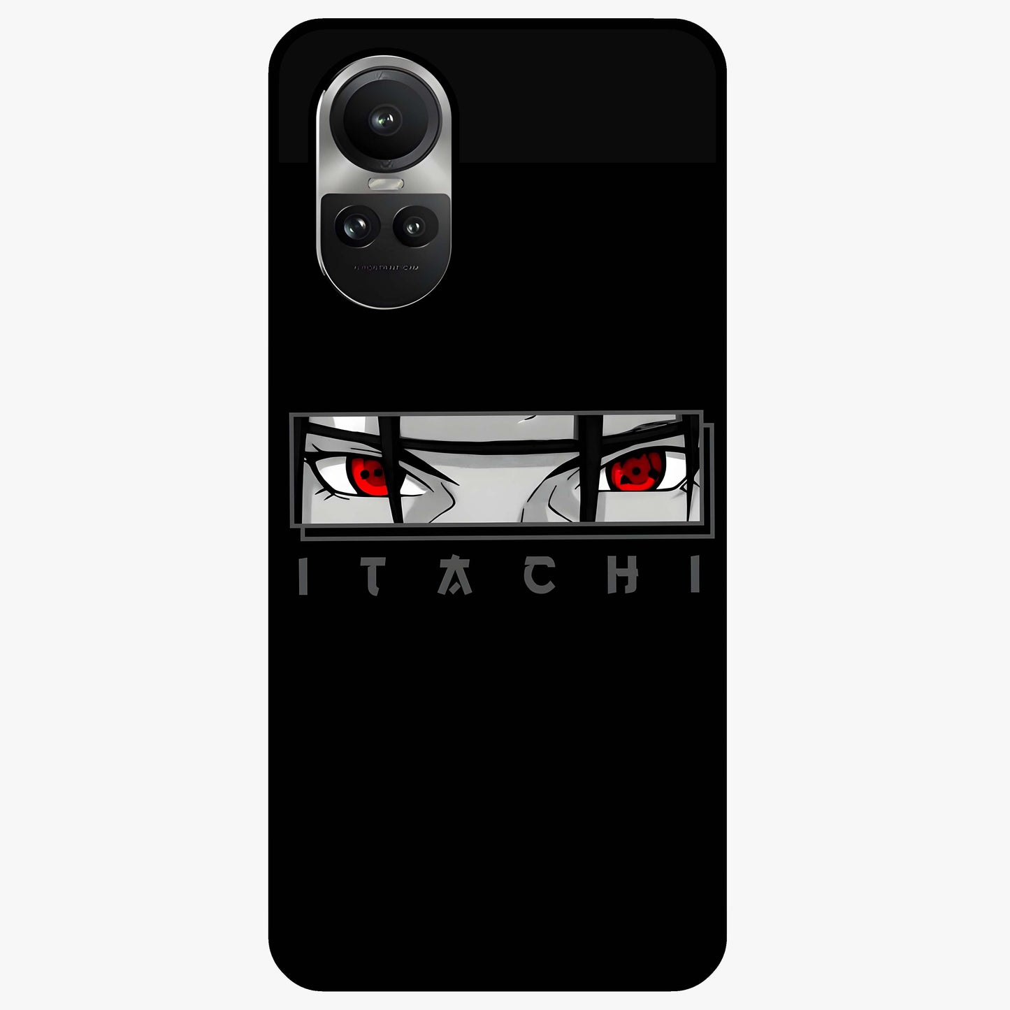 Scarlet Gaze Dominance Glass Case showing flat back view with striking red themed artwork and glossy glass finish.