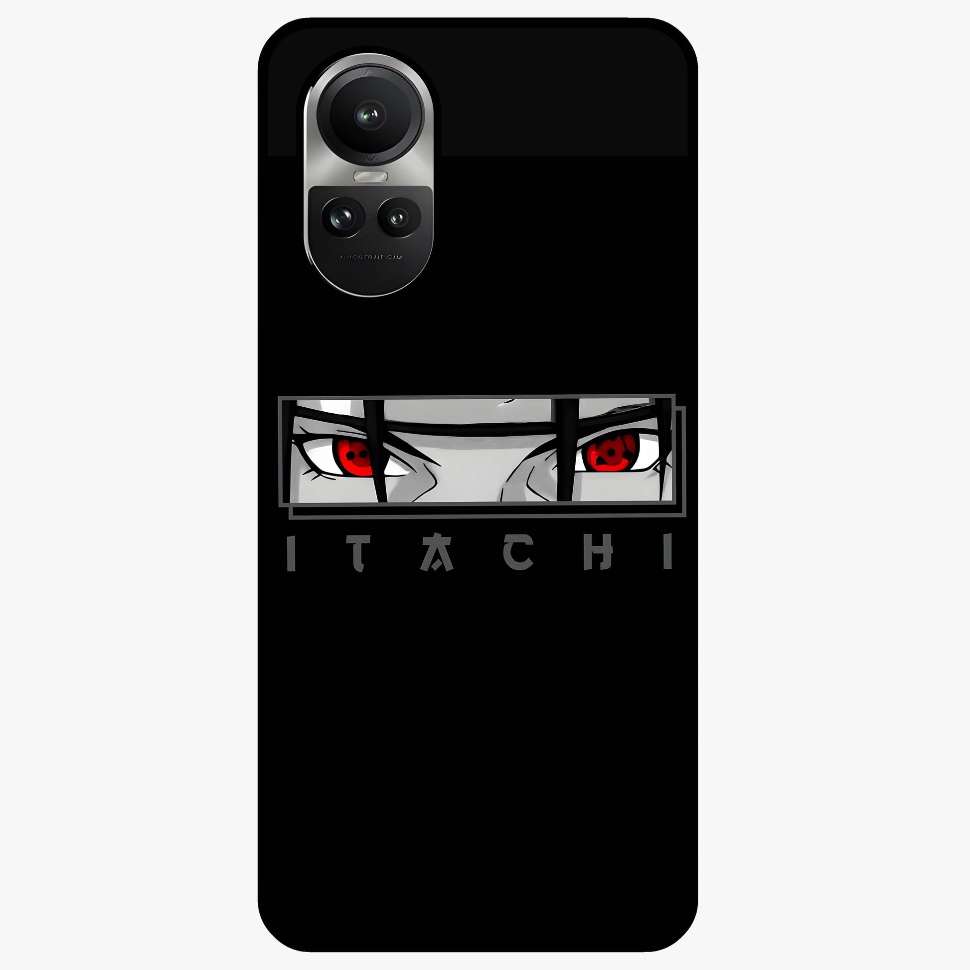 Scarlet Gaze Dominance Glass Case showing flat back view with striking red themed artwork and glossy glass finish.