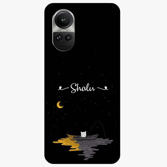 Silent Night Row Glass Case showing flat back view with calm night themed artwork and glossy glass finish.