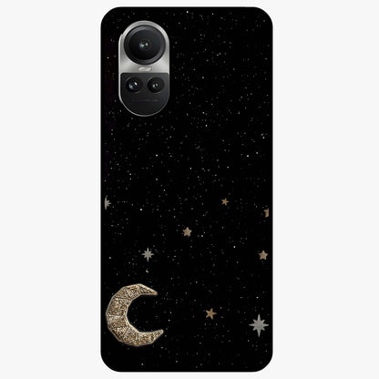 Twinkle Star With Half Moon Glass Case showing flat back view with star and half moon artwork and glossy glass finish.